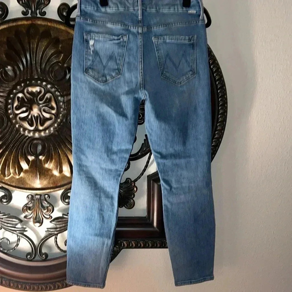 MOTHER Women’s High Waisted Looker Crop Wash Let’s Kick It Denim Jeans Pants 28 - Picture 4 of 16